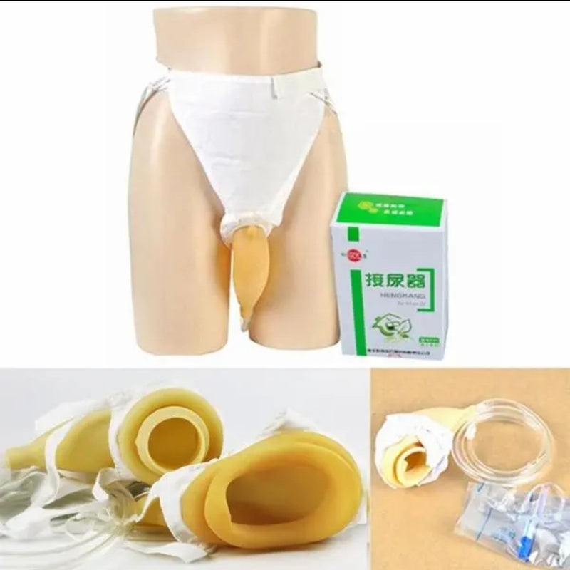 1 Set Male Urinal Pee Holder Bag Test Bladder Incontinence Aid Bathroom Health 1000ml