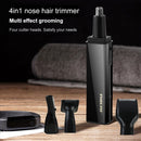 Multi-function Electric Nose Hair Trimmer 4 In 1 Mini Shaver Earlock Eyebrow Trimming Set, EU Plug (Black)