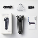 POREE PS190 USB Rechargeable Rotating Three Cutter Head Electric Shaver Razor(Black)