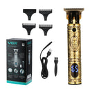 VGR V-228 5W USB Retro Engraving Hair Clipper with LED Digital Display (Bronze)