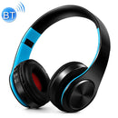 B7 Wireless Bluetooth Headset Foldable Headphone Adjustable Earphones with Microphone(Black Blue)