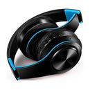 B7 Wireless Bluetooth Headset Foldable Headphone Adjustable Earphones with Microphone(Black Blue)