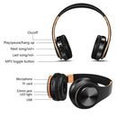 B7 Wireless Bluetooth Headset Foldable Headphone Adjustable Earphones with Microphone(Black Blue)