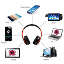 B7 Wireless Bluetooth Headset Foldable Headphone Adjustable Earphones with Microphone(Black Blue)