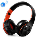 B7 Wireless Bluetooth Headset Foldable Headphone Adjustable Earphones with Microphone(Black Red)