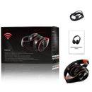 B7 Wireless Bluetooth Headset Foldable Headphone Adjustable Earphones with Microphone(Black Red)