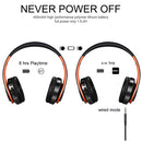 B7 Wireless Bluetooth Headset Foldable Headphone Adjustable Earphones with Microphone(Black Red)
