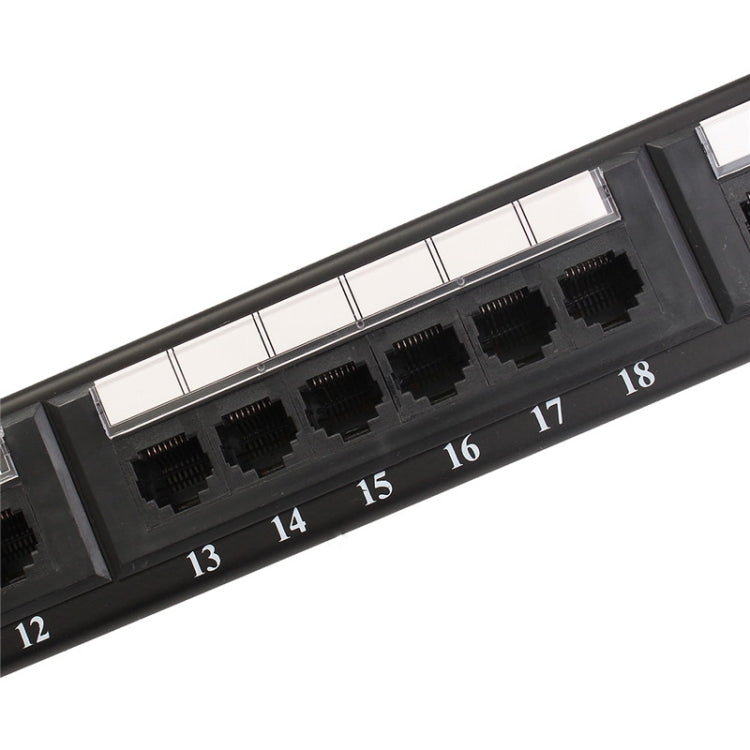 24 Port CAT5E Patch Panel -1U for 19 Inch Rack Mount- RJ45 CAT6 Ethernet Network LAN Adapter Cable Mount Bracket