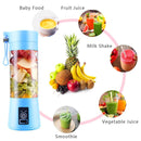 USB Rechargeable Electric Automatic Vegetable Fruit Citrus Orange Juice Maker Cup Mixer Bottle (380ML)(6 Blades Purple)