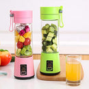USB Rechargeable Electric Automatic Vegetable Fruit Citrus Orange Juice Maker Cup Mixer Bottle (380ML)(6 Blades Purple)