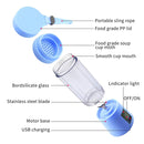 USB Rechargeable Electric Automatic Vegetable Fruit Citrus Orange Juice Maker Cup Mixer Bottle (380ML)(6 Blades Blue)