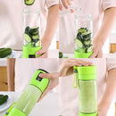 USB Rechargeable Electric Automatic Vegetable Fruit Citrus Orange Juice Maker Cup Mixer Bottle (380ML)(2 Blades Pink)