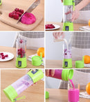 USB Rechargeable Electric Automatic Vegetable Fruit Citrus Orange Juice Maker Cup Mixer Bottle (380ML)(6 Blades Purple)