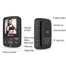 Original RUIZU X50 Sport Bluetooth MP3 Player 8gb Clip Mini with Screen Support FM,Recording,E-Book,Clock,Pedometer
