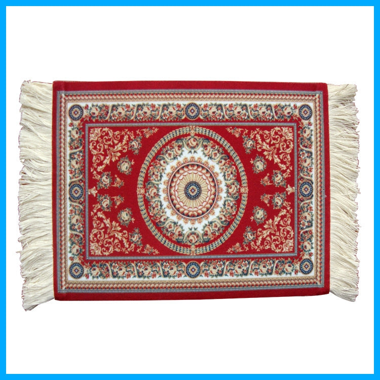 Mini Woven Rug Mat Retro Style Mouse Pad, Ramdom Color Delivery