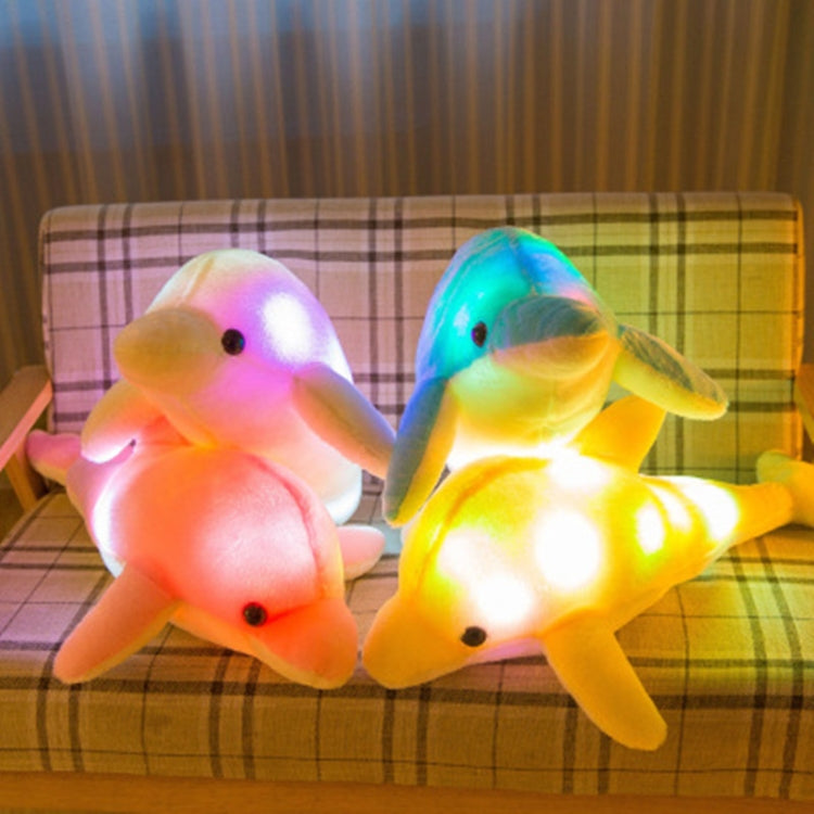 32cm Cute Creative Dolphin Doll Plush Toy Luminous Glowing LED Light Cushion Pillow(Pink)