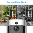 EKEN V5 Smart Phone Call Visual Recording Video Doorbell Night Vision Wireless WiFi Security Home Monitor Intercom Door Bell, Standard(Silver)