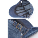 Men / Women Stitching Washed Denim Beret, Size:Adjustable(Dark Blue)