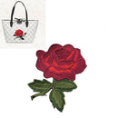 10 PCS Rose Series Embroidery Stickers DIY Dress Cheongsam Patch Stickers(Wine Red)