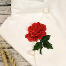 10 PCS Rose Series Embroidery Stickers DIY Dress Cheongsam Patch Stickers(Wine Red)