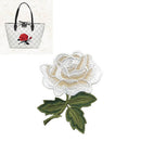 10 PCS Rose Series Embroidery Stickers DIY Dress Cheongsam Patch Stickers(Beige)