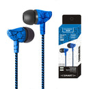 3.5mm Jack Crack Earphone Wired Headset Super Bass Sound Headphone Earbud with Mic for Mobile Phone Samsung Xiaomi MP3 4(Blue)