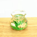 Dollhouse Miniature Transparent Glass Fish Tank Aquarium Toys(Yellow)
