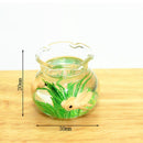 Dollhouse Miniature Transparent Glass Fish Tank Aquarium Toys(Yellow)