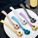 Stainless Steel Creative Football Coffee Spoon Ice Cream Spoon, Color:Black