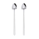 2 PCS Stainless Steel Spoon Creative Coffee Spoon Bar Ice Spoon Gold Plated Long Stirring Spoon, Style:Pointed Spoon, Color:Silver