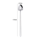 2 PCS Stainless Steel Spoon Creative Coffee Spoon Bar Ice Spoon Gold Plated Long Stirring Spoon, Style:Pointed Spoon, Color:Silver