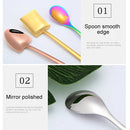 2 PCS Stainless Steel Spoon Creative Coffee Spoon Bar Ice Spoon Gold Plated Long Stirring Spoon, Style:Pointed Spoon, Color:Silver