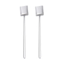 2 PCS Stainless Steel Spoon Creative Coffee Spoon Bar Ice Spoon Gold Plated Long Stirring Spoon, Style:Square Spoon, Color:Silver