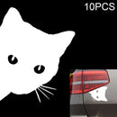 10 PCS CAT FACE PEERING Pet Cat Car Sticker Decals , Size: 12x15cm