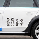 10 PCS Family Member Pattern Vinyl Decorative Auto Decal Cartoon Car Sticker (Black)