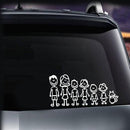 10 PCS Family Member Pattern Vinyl Decorative Reflective Auto Decal Cartoon Car Sticker (White)