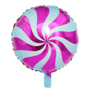 5 PCS Round Candy Lollipop Aluminum Film Balloon for Wedding Party Decoration, Size:45x45cm(Rose Red)