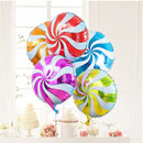5 PCS Round Candy Lollipop Aluminum Film Balloon for Wedding Party Decoration, Size:45x45cm(Pink)