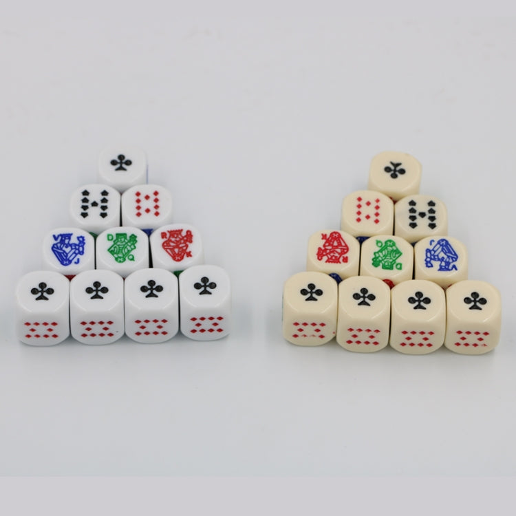 10 PCS Acrylic Carved Round Corner Poker Dice Bar Family Party Game Props(White)