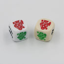 10 PCS Acrylic Carved Round Corner Poker Dice Bar Family Party Game Props(White)