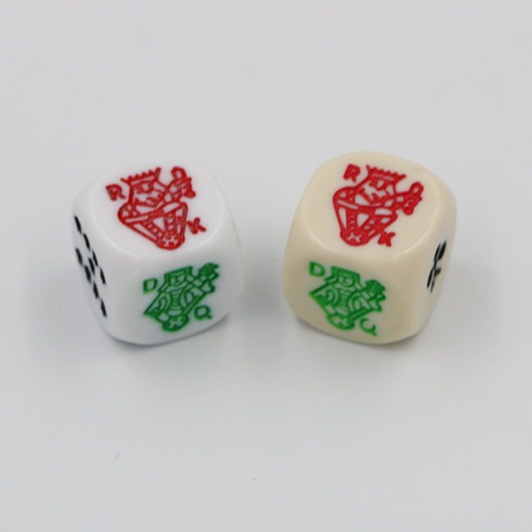 10 PCS Acrylic Carved Round Corner Poker Dice Bar Family Party Game Props(White)