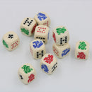 10 PCS Acrylic Carved Round Corner Poker Dice Bar Family Party Game Props(Yellow)