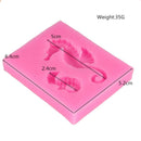 2 PCS Hippocampus DIY Modeling Mold Fondant Silicone Cake Chocolate Mold Baking Tool(Gray)