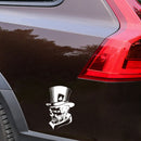 10 PCS Joker Skeleton Skull Playing Cards Poker Monster Hat Shape Vinyl Car Sticker, Size: 11.3x17.6cm(Silver)