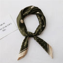 Summer Women Silk Dot Print Professional Square Scarf Small Scarf, Size:70 x 70cm(Dot Army Green)