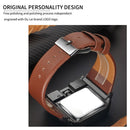 Oulm 3364 Men Square Dial Leather Belt Quartz Watch(White)