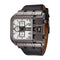 Oulm 3364 Men Square Dial Leather Belt Quartz Watch(White)