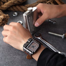 Oulm 3364 Men Square Dial Leather Belt Quartz Watch(Coffee)