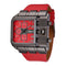 Oulm 3364 Men Square Dial Leather Belt Quartz Watch(Red)