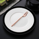 Stainless Steel V-shaped Wall Hanging Design Simple Coffee Spoon Fork Creative Long Handle Stirring Tableware, Style:Fork, Color:Rose Gold